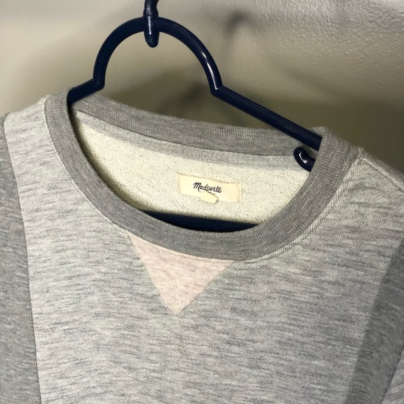 Madewell Gray Pink Crewneck Sweater Sweatshirt - Picture 2 of 6